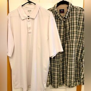 2 pack of men’s short sleeve shirts 2XL Kirkland/ wrangler bundle EUC